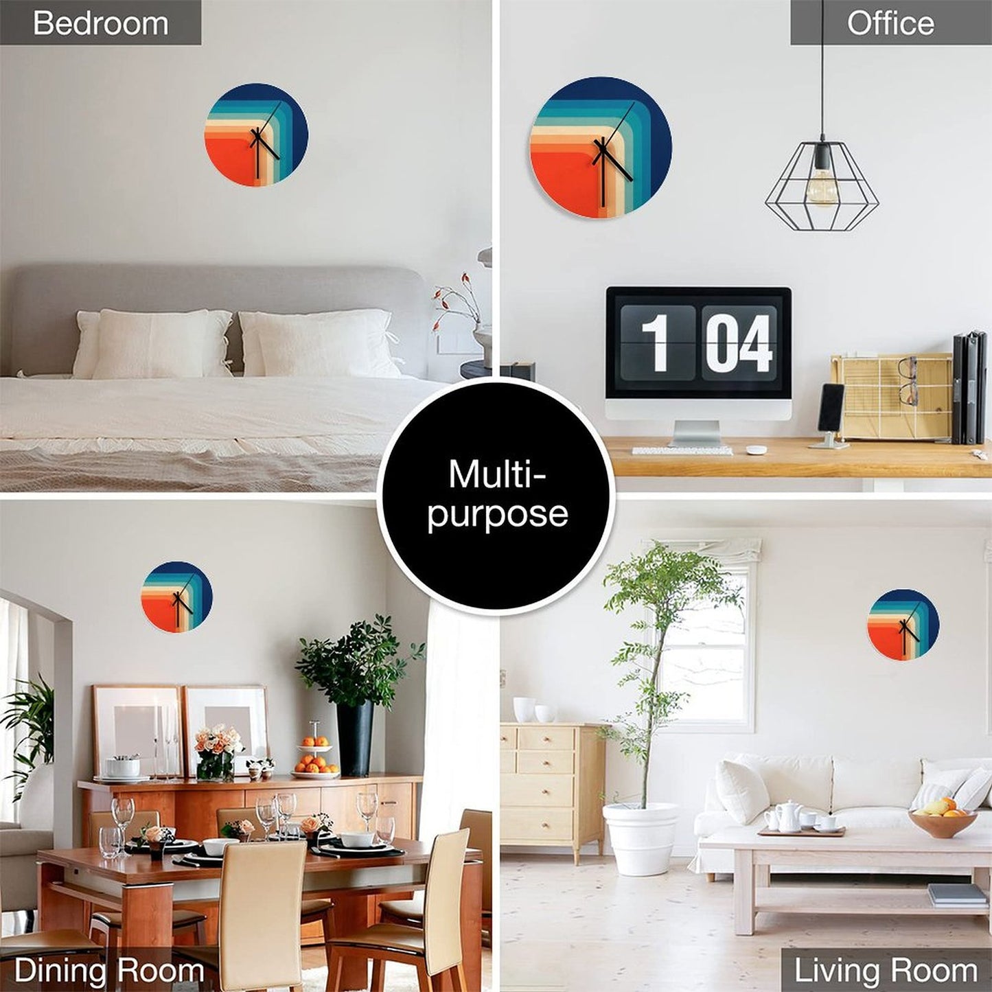 Retro 70s Color Palette III Wall Clock