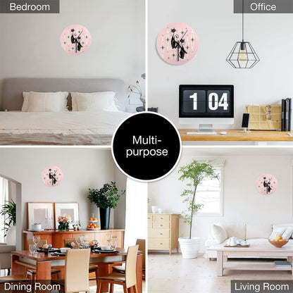 Mid Century Meow Retro Atomic Cats LG ©studioxtine Wall Clock