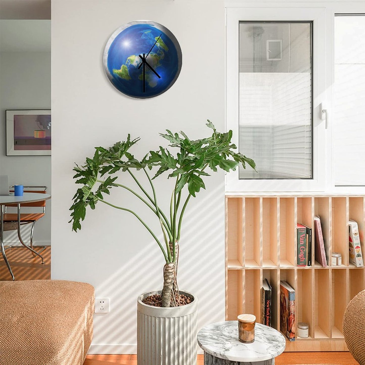 Flat Earth with Sun, Moon & Polaris Wall Clock