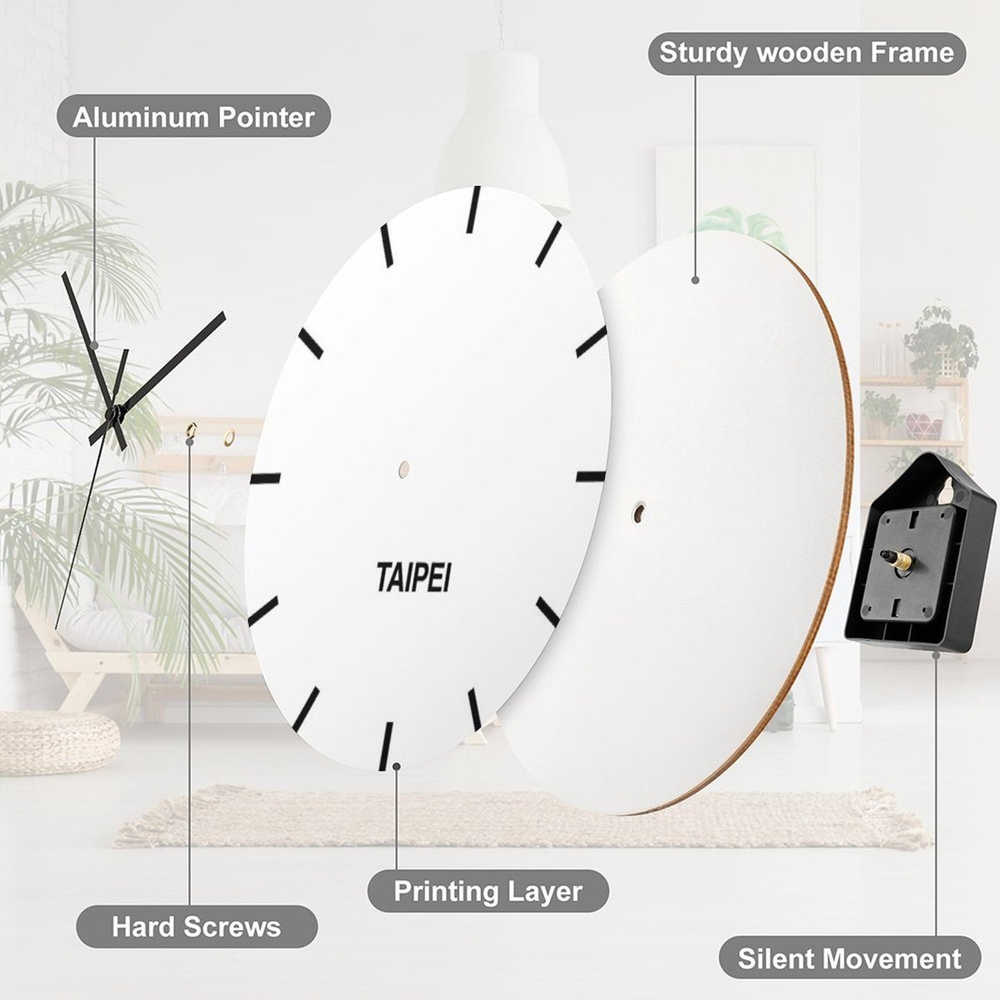 Taipei Time Zone Newsroom Wall Clock Wall Clock