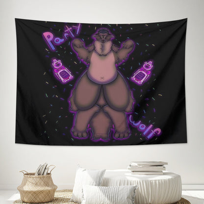 PARTY WOLF JAY Tapestry